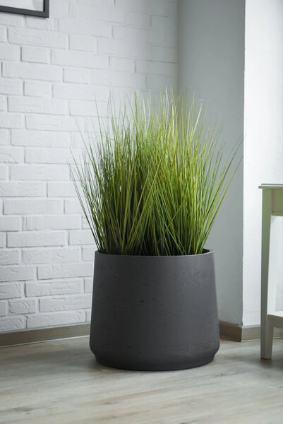 Květináč TROPICO, sklolaminát, výška 29 cm, antracit