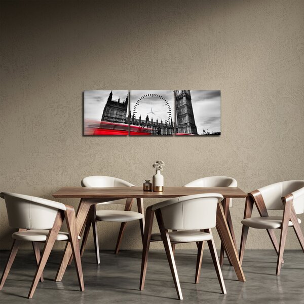 Obraz - Londýnské Houses of Parliament (s hodinami) (90x30 cm)