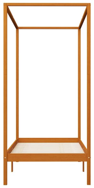 Rám postele s nebesy medově hnědý masivní borovice 100 x 200 cm 283257