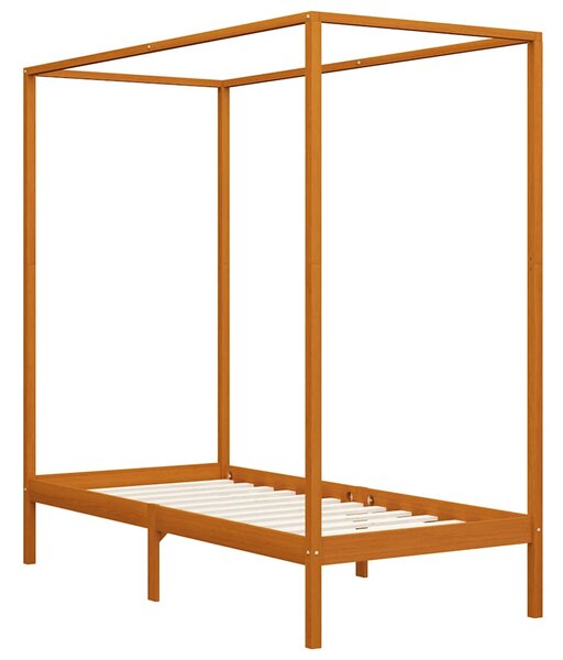 Rám postele s nebesy medově hnědý masivní borovice 100 x 200 cm 283257