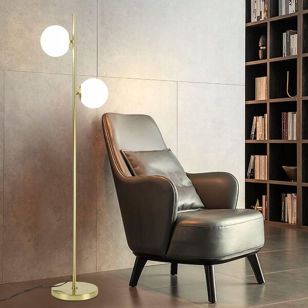 Zlatá stojací lampa G9, Ø 16 cm