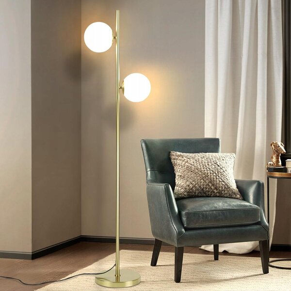 Zlatá stojací lampa G9, Ø 16 cm
