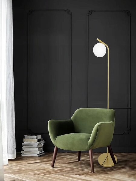 Zlatá stojací lampa G9, Ø 15 cm