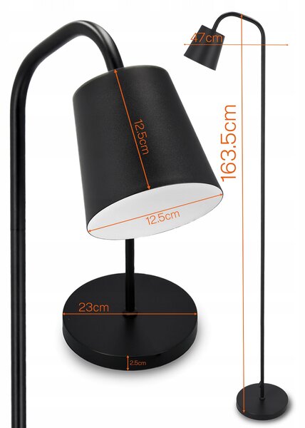 Stojací lampa E27 163 cm