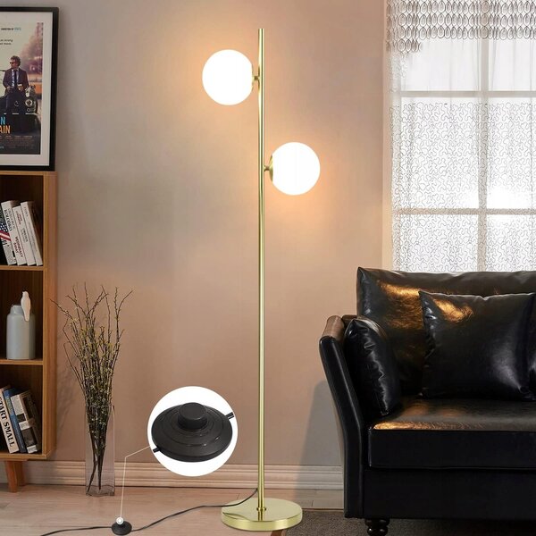 Zlatá stojací lampa G9, Ø 16 cm