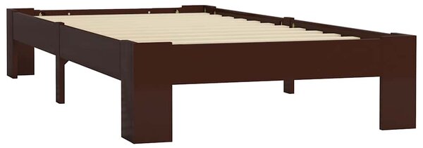 Rám postele tmavě hnědý masivní borovice 90 x 200 cm 283298