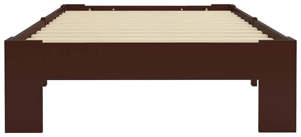 Rám postele tmavě hnědý masivní borovice 90 x 200 cm 283298