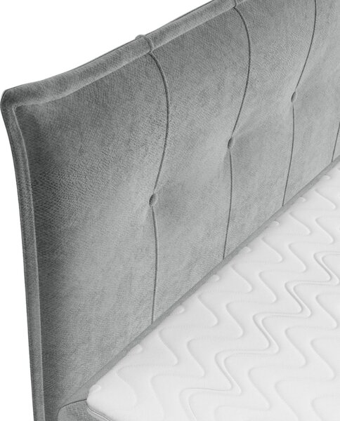 Maison de Rêve Šedá sametová postel boxspring DUNA 140 x 200 cm