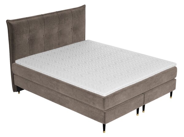 Maison de Rêve Hnědá sametová postel boxspring DUNA 140 x 200 cm