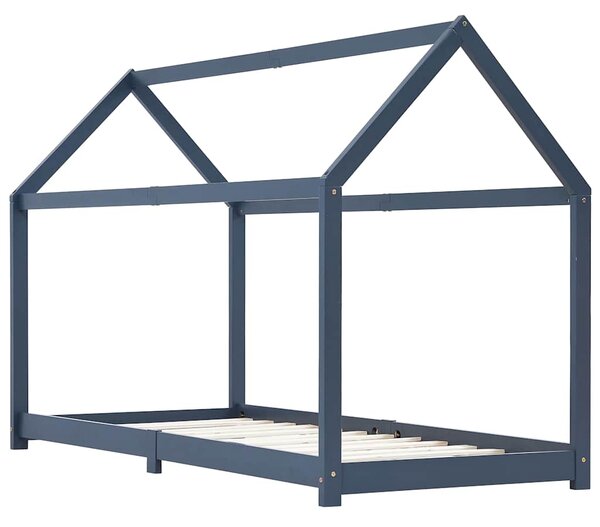 Rám dětské postele šedý masivní borové dřevo 90 x 200 cm 283354