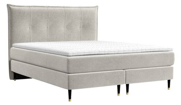 Maison de Rêve Béžová sametová postel boxspring DUNA 140 x 200 cm