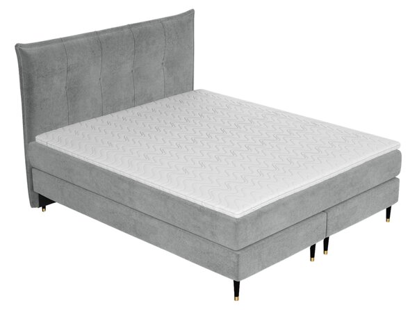 Maison de Rêve Šedá sametová postel boxspring DUNA 140 x 200 cm
