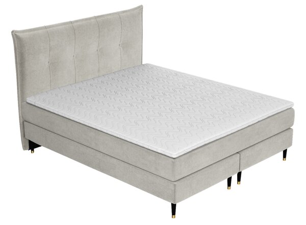 Maison de Rêve Béžová sametová postel boxspring DUNA 140 x 200 cm