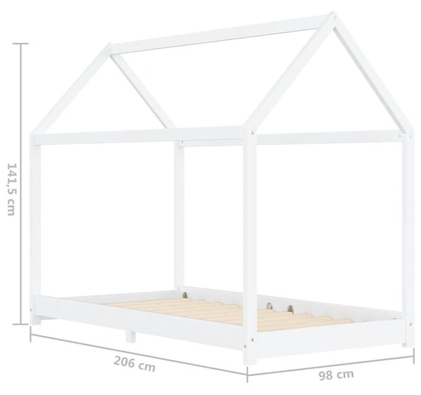 Rám dětské postele bílý masivní borové dřevo 90 x 200 cm 283351