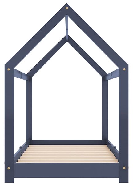 Rám dětské postele šedý masivní borovice 70 x 140 cm 283352
