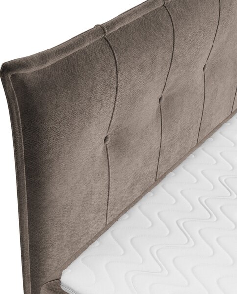 Maison de Rêve Hnědá sametová postel boxspring DUNA 140 x 200 cm