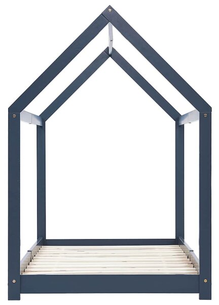 Rám dětské postele šedý masivní borové dřevo 90 x 200 cm 283354