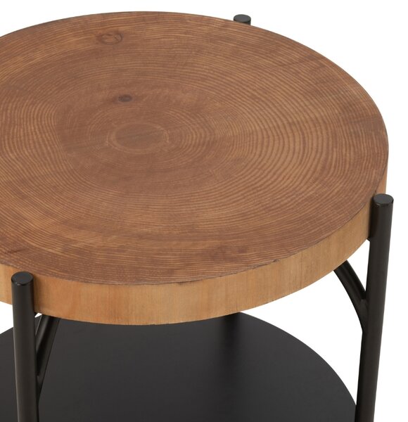 Hnědo-černý odkládací stolek J-line Dopp 45 cm