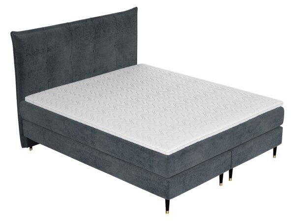 Maison de Rêve Antracitová sametová postel boxspring DUNA 140 x 200 cm
