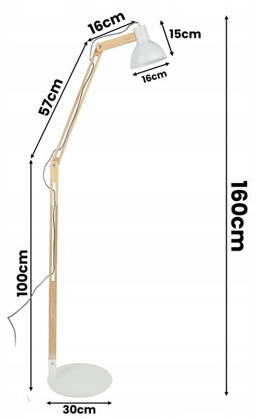 Stojací lampa E27, nastavitelná