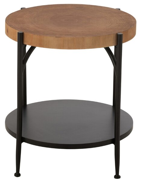 Hnědo-černý odkládací stolek J-line Dopp 45 cm