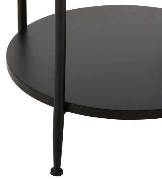 Hnědo-černý odkládací stolek J-line Dopp 45 cm