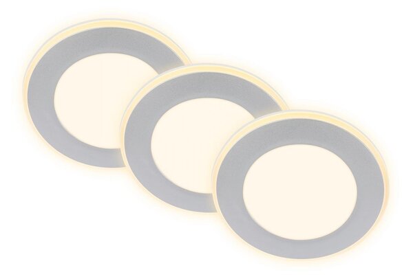 BRILO 7988034 Gima 3ks sada LED vestavné bodové svítidlo, 3 krokové ovládání, matný chrom - BRILO