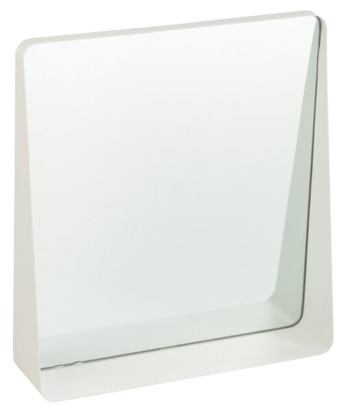 Bílé kovové závěsné zrcadlo J-line Zaya 41 x 38 cm