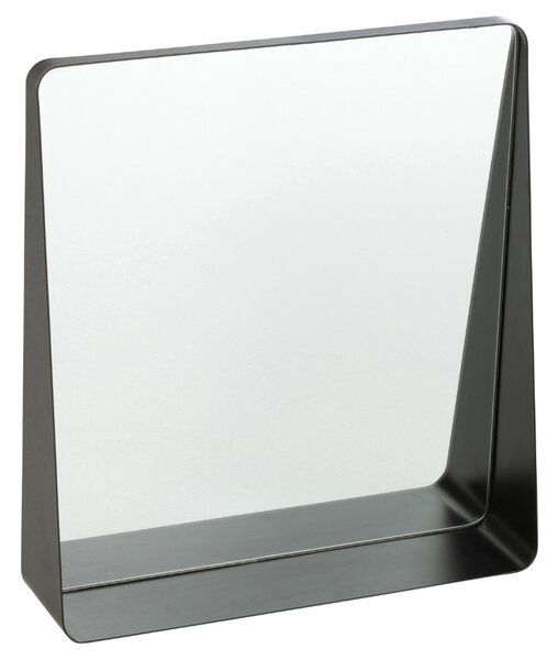 Černé kovové závěsné zrcadlo J-line Zaya 41 x 38 cm