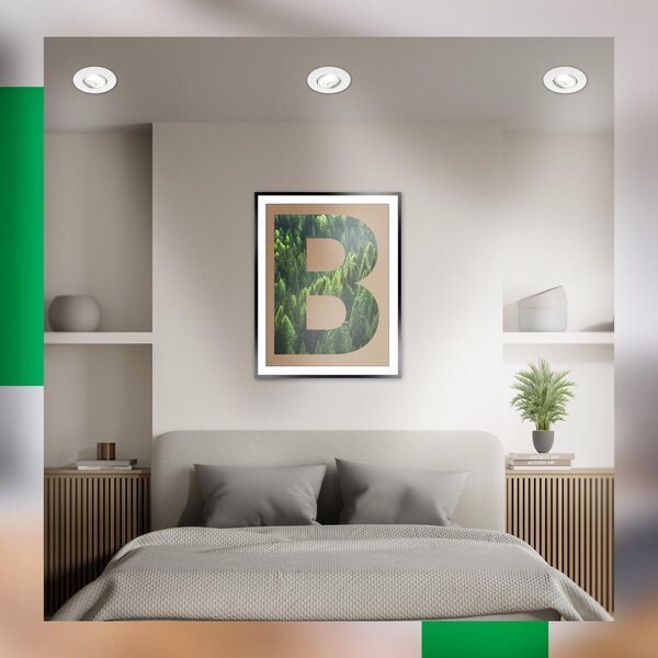 BRILO 7989036 3ks sada LED vestavné bodové svítidlo EEK A 90mm, nastavitelné, ploché, 2W, 4000K, bílé - BRILO