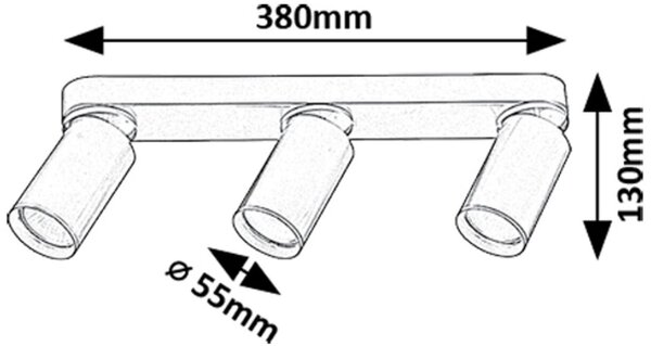 Rabalux Mirina stropní světlo 3x5 W zlatá 73077