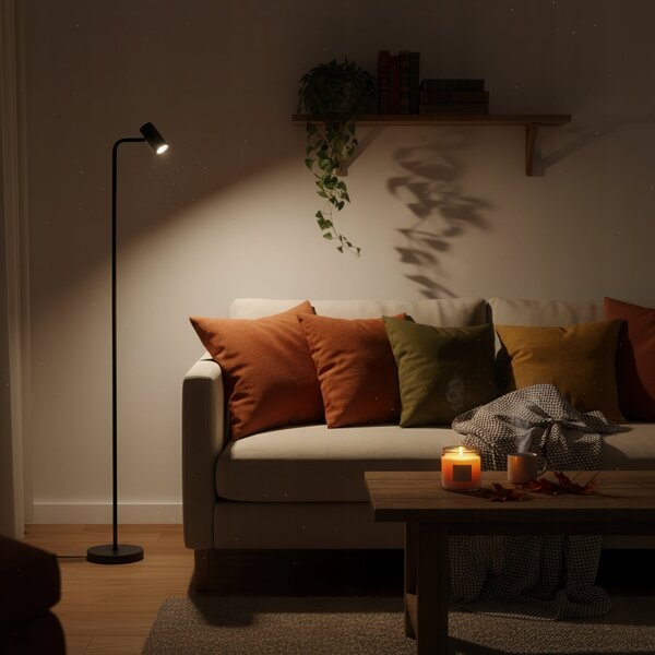 Černá stojací lampa GU10 160 cm