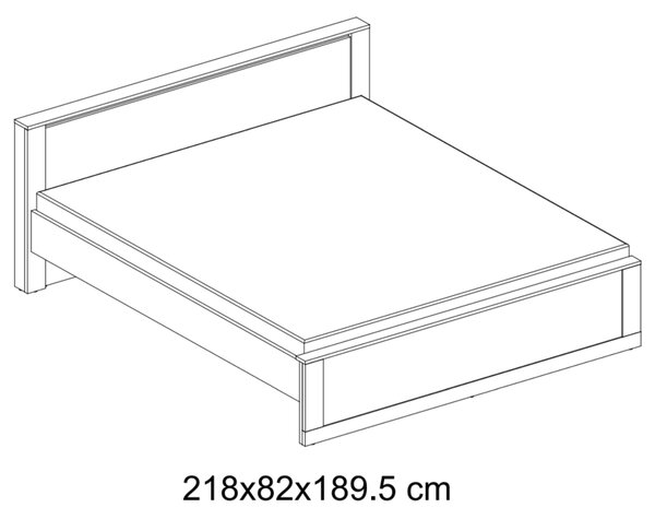 Postel s roštem IDEA 08 dub sanremo, 180x200 cm