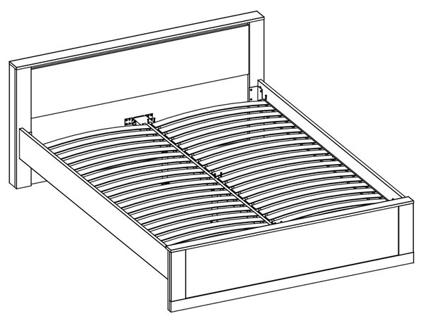 Postel s roštem IDEA 08 dub sanremo, 180x200 cm