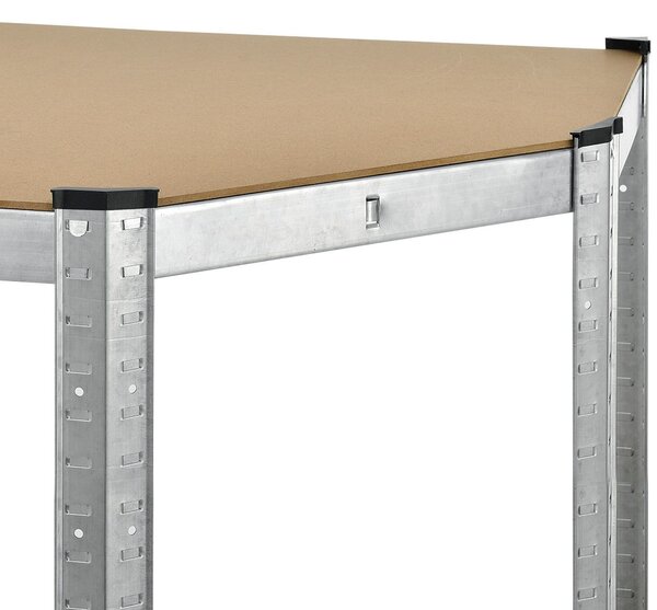 Juskys Rohový regál Basic 180x70x40 cm - stříbrný