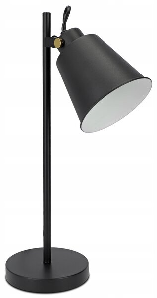Černá stolní lampa E27, nastavitelná, IP20, šířka 15 cm, výška 46 cm