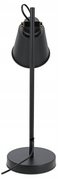 Černá stolní lampa E27, nastavitelná, IP20, šířka 15 cm, výška 46 cm