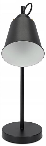 Černá stolní lampa E27, nastavitelná, IP20, šířka 15 cm, výška 46 cm