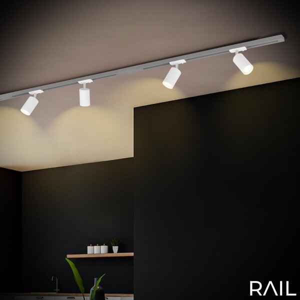 BRILO 8005016 LED spot GU10 lištový systém 230V – vysokonapěťový, 13,8cm, otočný/nastavitelný, bílý - BRILO
