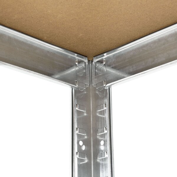 Juskys Rohový regál Basic 180x70x40 cm - stříbrný