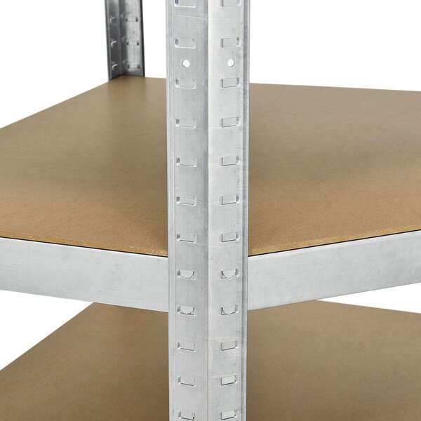 Juskys Rohový regál Basic 180x70x40 cm - stříbrný