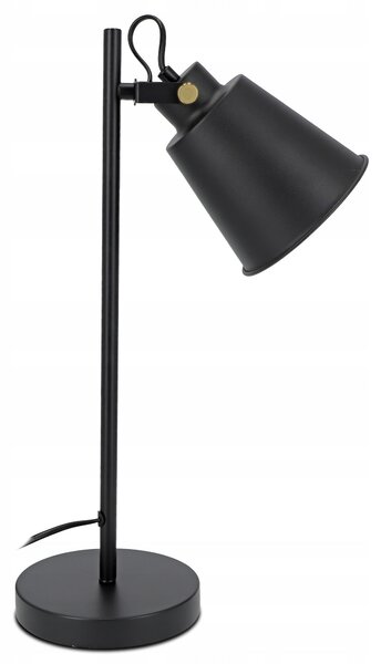 Černá stolní lampa E27, nastavitelná, IP20, šířka 15 cm, výška 46 cm