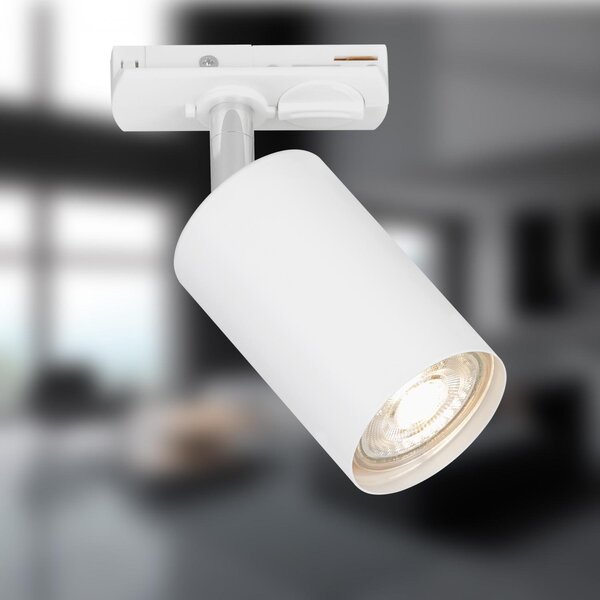 BRILO 8005016 LED spot GU10 lištový systém 230V – vysokonapěťový, 13,8cm, otočný/nastavitelný, bílý - BRILO