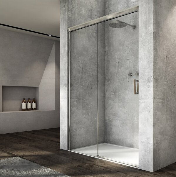 Ronal CADURA CAS2 posuvné sprchové dveře 110 cm Šířka: 1100 mm, Profil: Bílá, Sklo: Hladké čiré