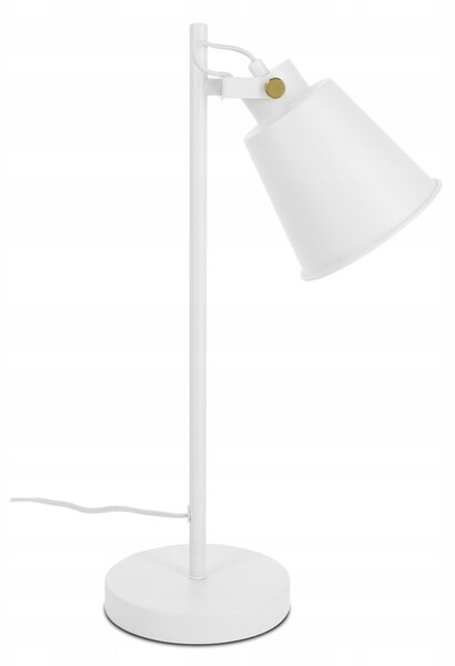 Bílá stolní lampa E27, nastavitelná, IP20, šířka 15 cm, výška 46 cm