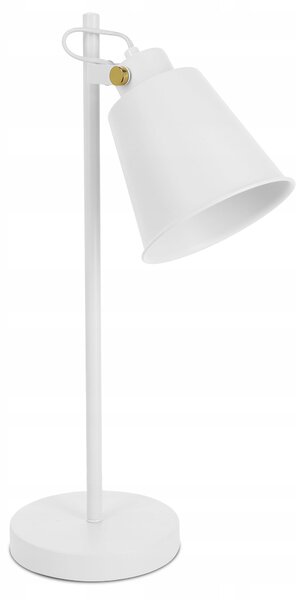 Bílá stolní lampa E27, nastavitelná, IP20, šířka 15 cm, výška 46 cm