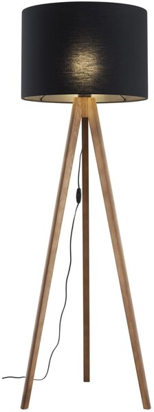 TK Lighting Grand stojací lampa 1x15 W černá-dřevo 16005