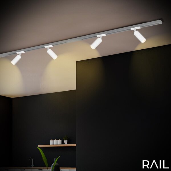 BRILO 8007016 LED spot 5,5W lištový systém 230V vysokonapěťový, stmívatelné, teplá bílá, 4x10 cm, bílý - BRILO