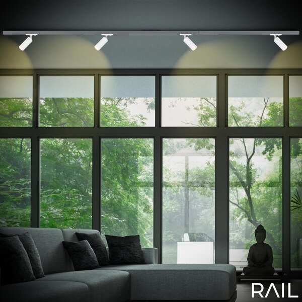 BRILO 8007016 LED spot 5,5W lištový systém 230V vysokonapěťový, stmívatelné, teplá bílá, 4x10 cm, bílý - BRILO