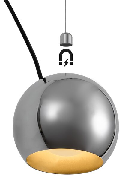 Design hanglamp chroom voor railsysteem 1-fase - Slimline Sara